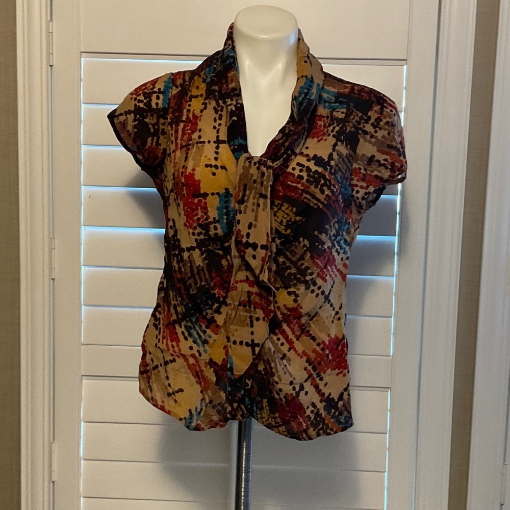 Josephine Chaus Colorful Abstract Blouse